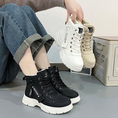 Damen Hochsneaker Atmungsaktives Material Gummisohle