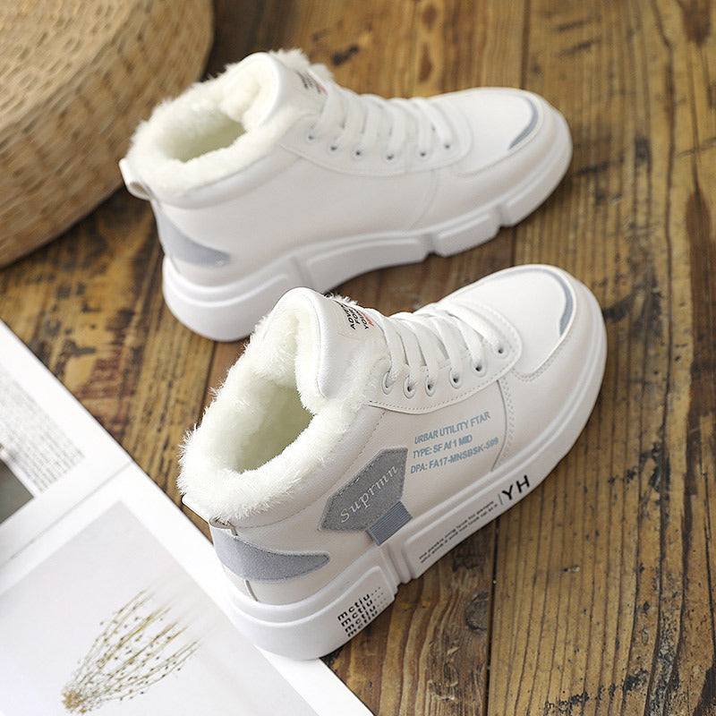 Damen Sneaker Hoch Schaft Kuschelig Trendig