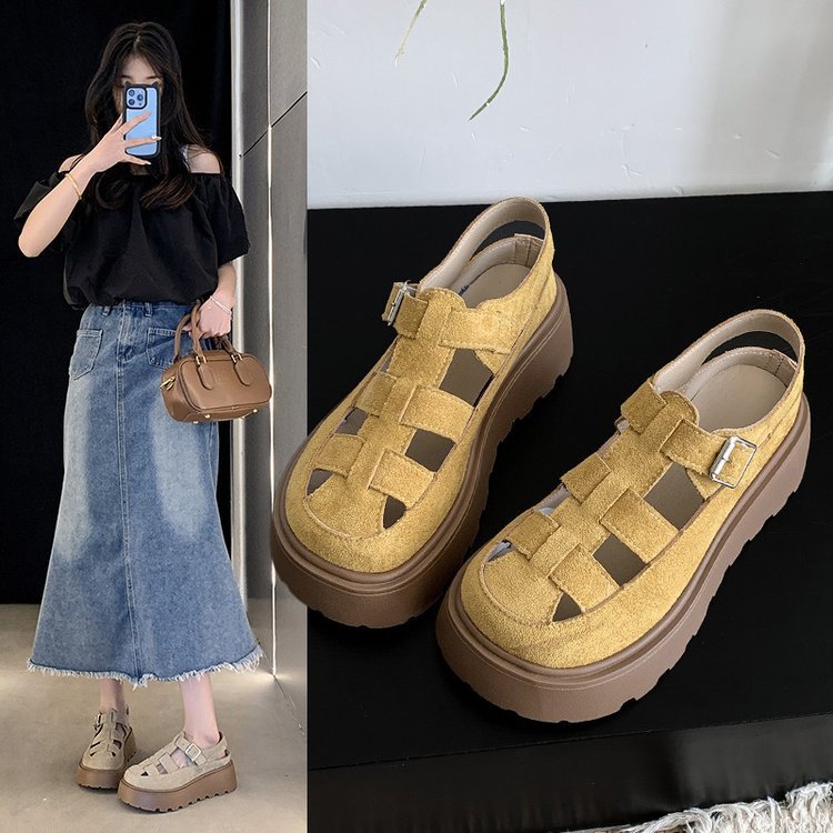 Damen Plateau-Sandalen Weich Bequem Mit Riemchen - Norvielle