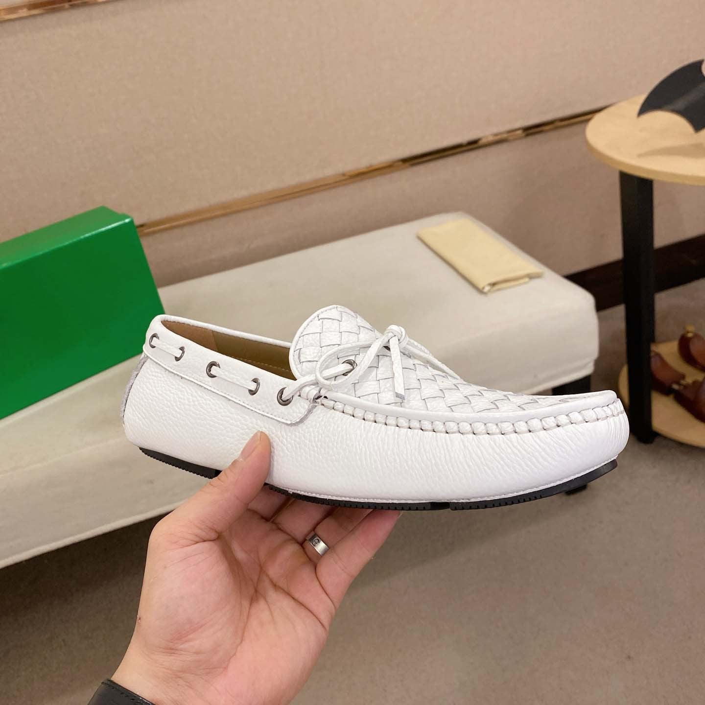 Damen Mokassin Geflochtene Schuhe Sommer Schwarz - Norvielle