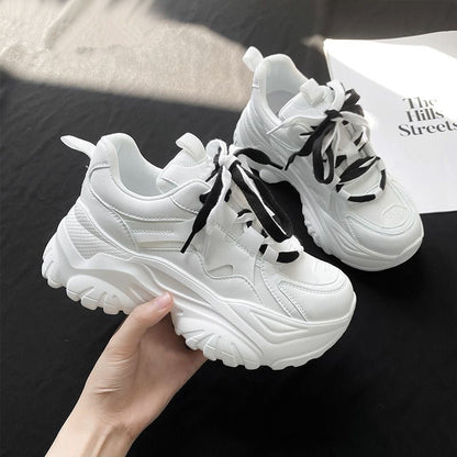 Damen Sneaker Bequem Chunky Weiß - Norvielle