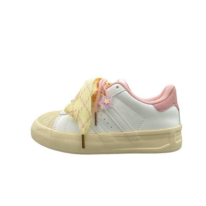 Damen Sneaker Bequem Floralmuster Schnürsenkel