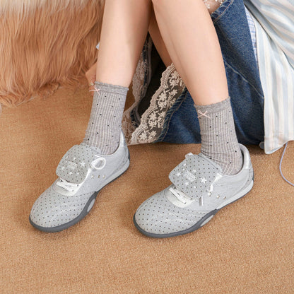 Damen Sneaker Atmungsaktives Mesh Bequem Klettverschluss