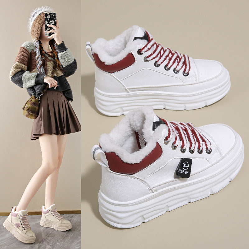 Damen High- Sneaker Warm Kuschelig Profilsohle - Norvielle