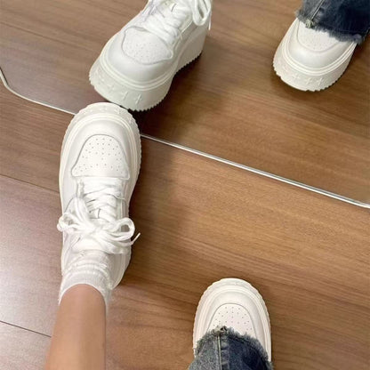 Damen Plattform Sneaker Hoch Weiches Innenfutter