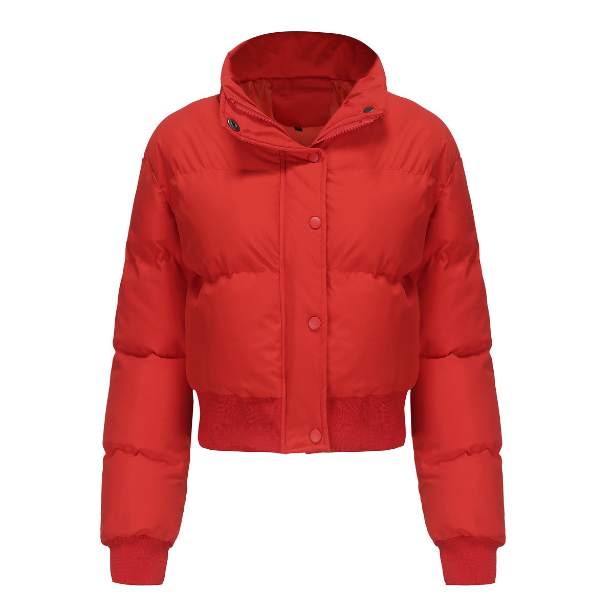 Damen Steppjacke Cropped mit Kragen und Druckknöpfen