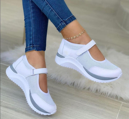 Damen Sneaker Atmungsaktives Mesh Bequem Verstellbar