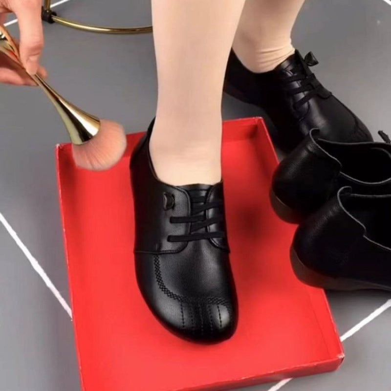 Damen Ballerinas Bequem Schnürsenkel Schwarz - Norvielle