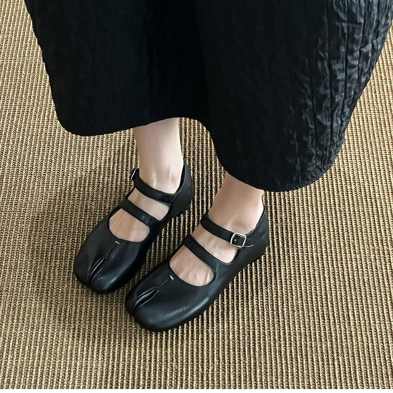 Damen Ballerinas Bequem Verstellbar