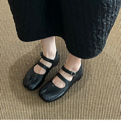 Damen Ballerinas Bequem Verstellbar