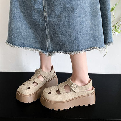 Damen Plateau-Sandalen Weich Bequem Mit Riemchen