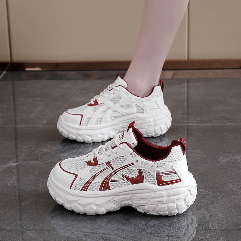 Damen Sneaker Sportlich Chunky Atmungsaktives Mesh Leicht