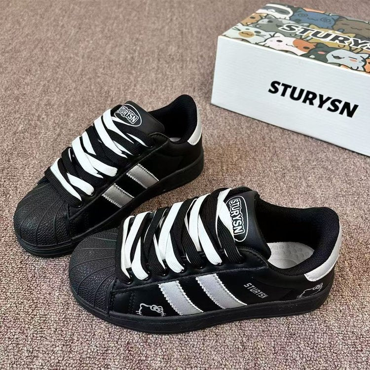 Damen Sneaker Sportlich Gummi Sohle
