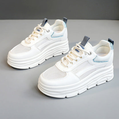 Damen Sneaker Chunky Plateau Atmungsaktives Material