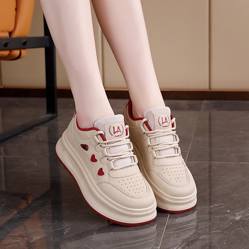 Damen Sneaker Sportlich Mit Herz Akzenten