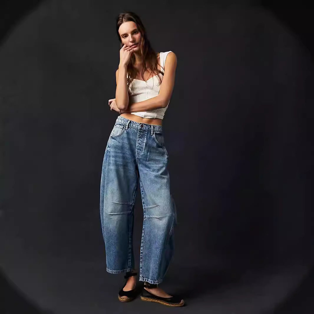 Damen Jeanshose Weite Bein Lässig Casual ist bereits gut, aber ich