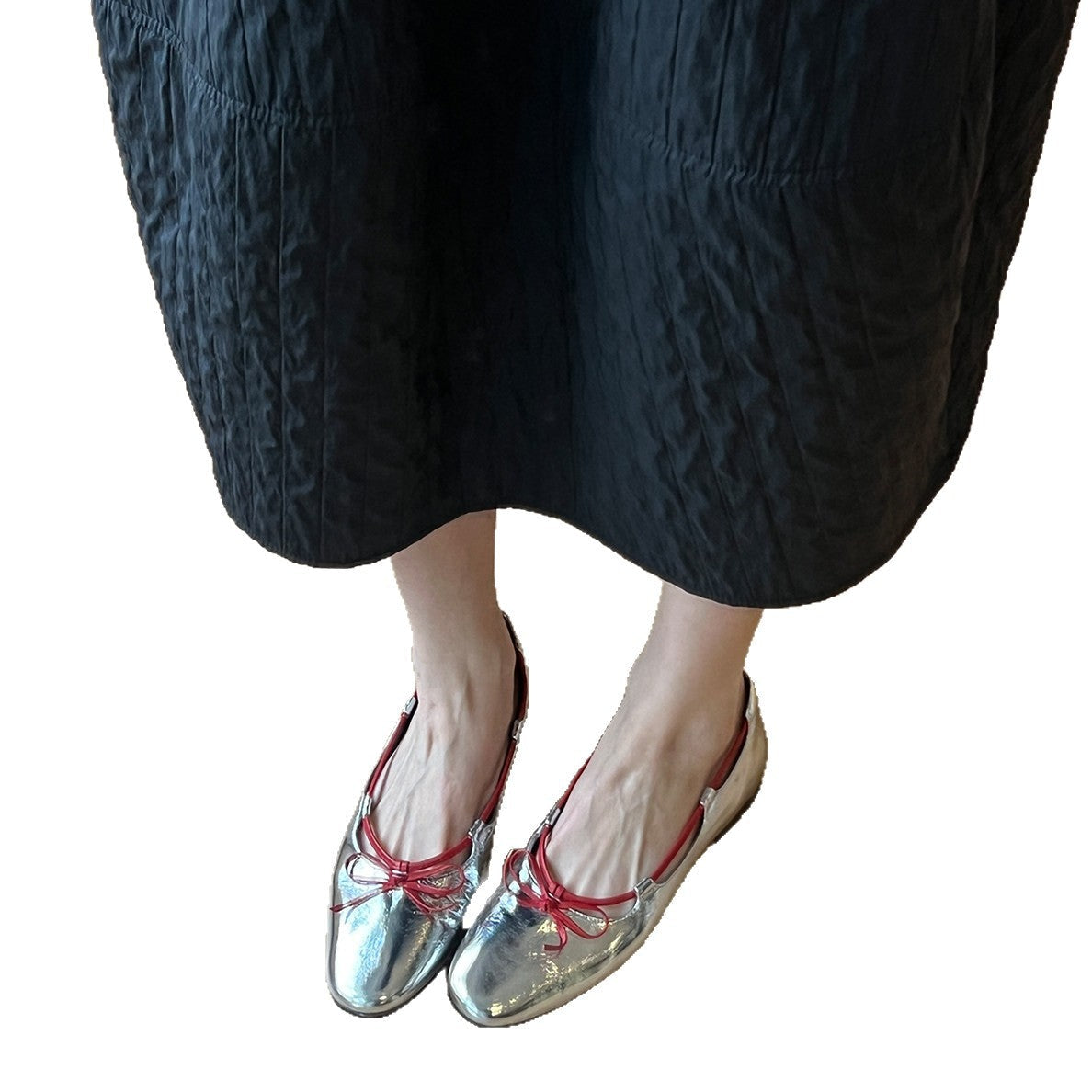 Damen Ballerinas Wildleder Schleifen Elegant