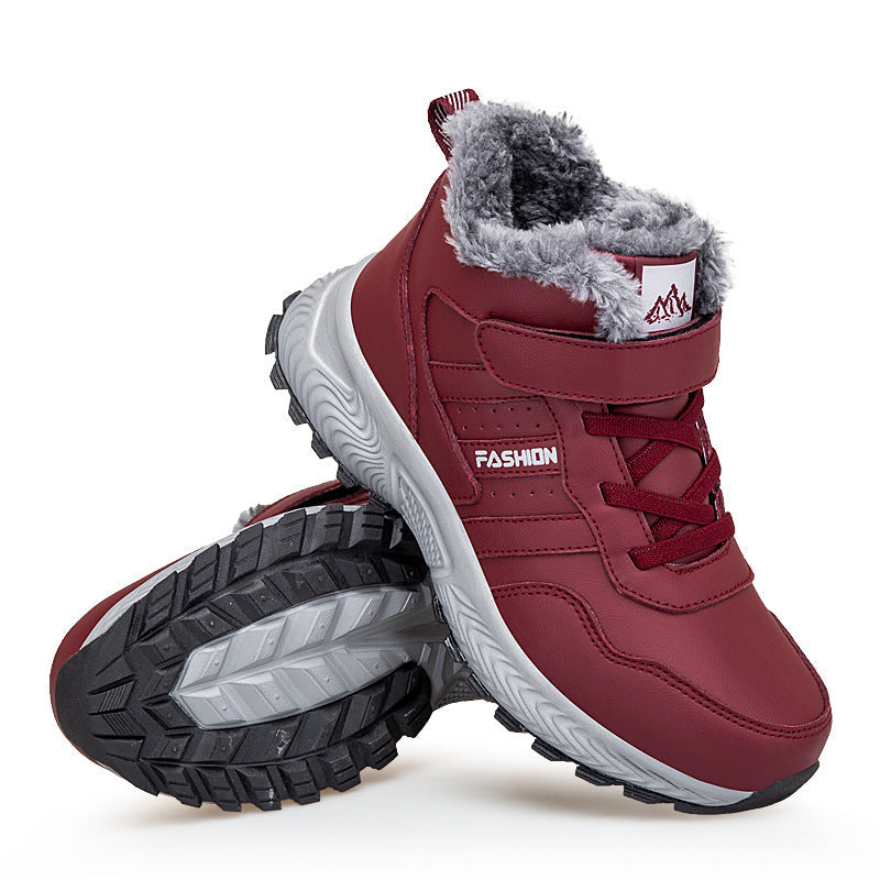 Damen Winterstiefel Warm Gefüttert Rutschfest Klettverschluss