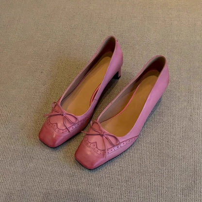 Damen Pumps Elegante Spitzform mit Schleife Schwarz - Norvielle