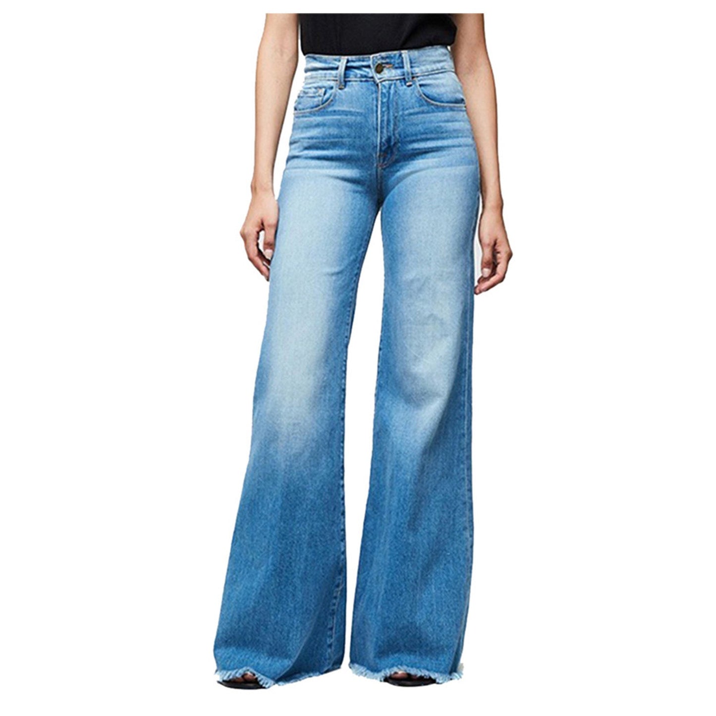 Damen Jeanshose Ausgefranst Trendy Blau - Norvielle