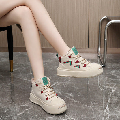 Damen Hoch Sneaker Flauschig Innenfutter Modisch