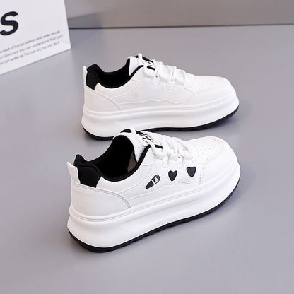 Damen Sneaker Sportlich Mit Herz Akzenten