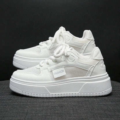 Damen Plattform Sneaker Atmungsaktives Mesh