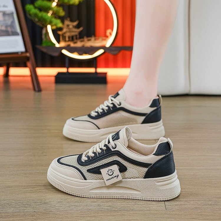 Damen Sneaker Atmungsaktives Mesh Rutschfeste Laufsohle Schwarz - Norvielle