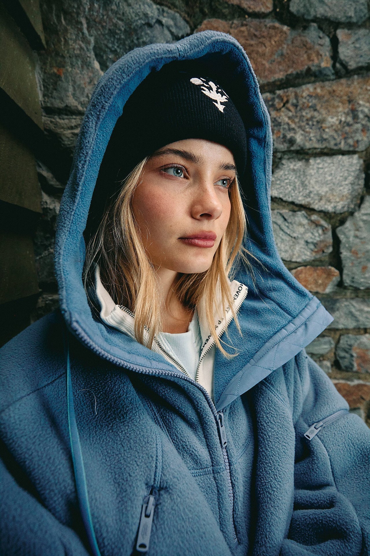 Damen Fleecejacke Oversized Modern Kragen