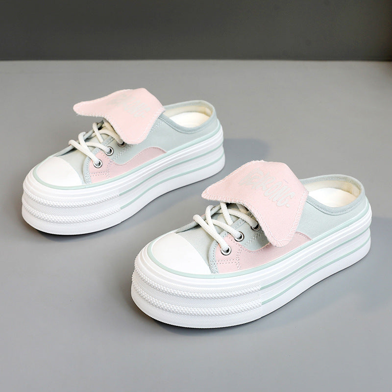 Damen Plateau Sneaker Abnehmbarer Riemen