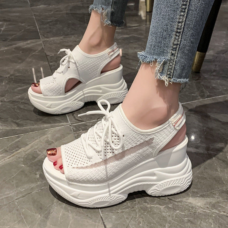 Damen Plateausandalen Sportlich Atmungsaktives Material Komfort - Norvielle