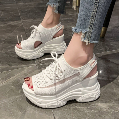 Damen Plateausandalen Sportlich Atmungsaktives Material Komfort - Norvielle