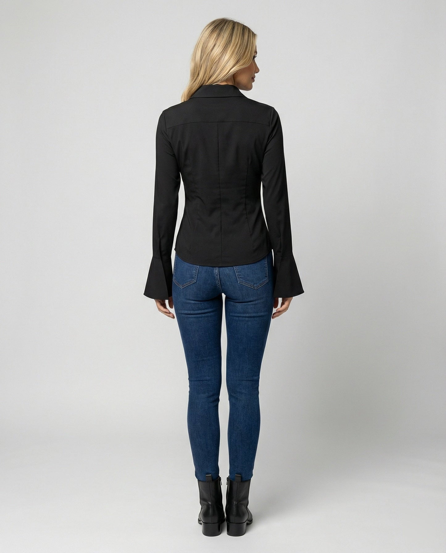 Damen Slimfit Langarmshirt Baumwolle