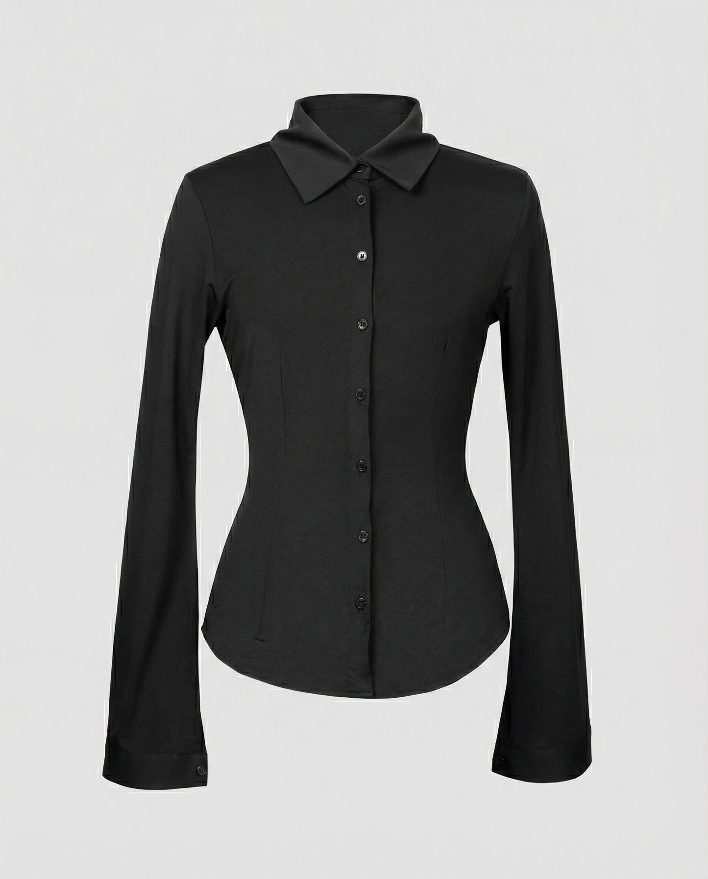 Damen Slimfit Langarmshirt Baumwolle