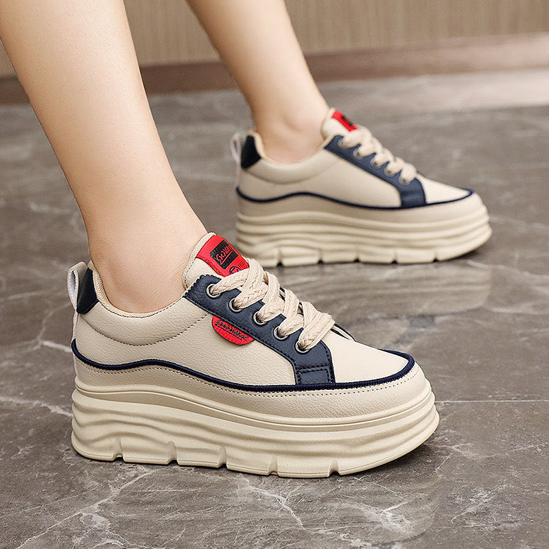 Damen Plateau Sneaker Ergonomisch Bequem