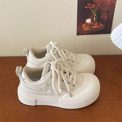 Damen Hochplatformsneaker Weite Sohle Modern