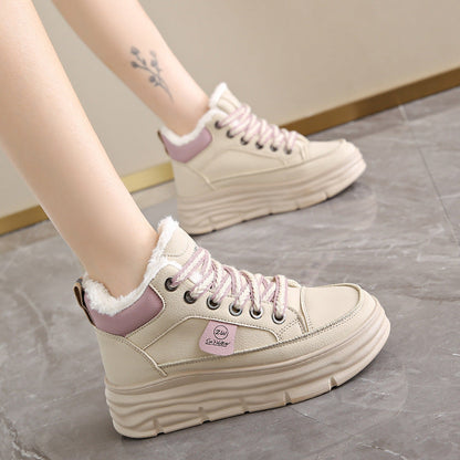 Damen High- Sneaker Warm Kuschelig Profilsohle