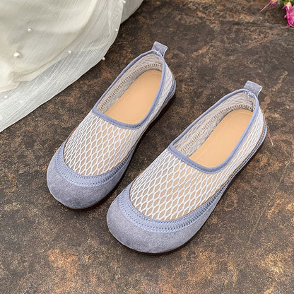 Damen Ballerinas Atmungsaktives Netzdesign Elastisch