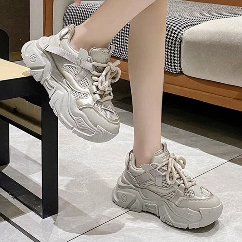 Damen Sneaker Chunky Atmungsaktives Mesh Stabile Sohle