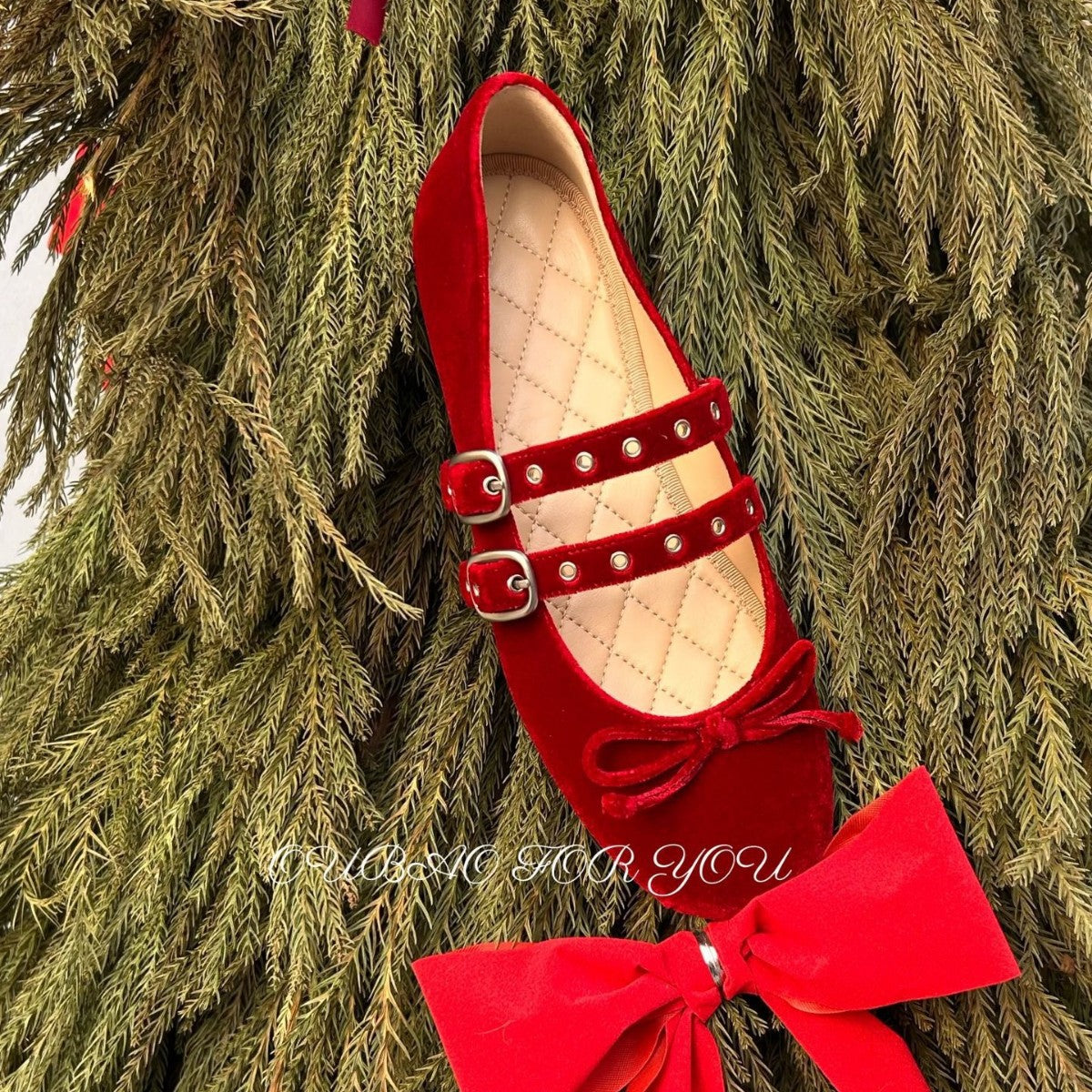 Damen Ballerinas mit Schleife Elegant