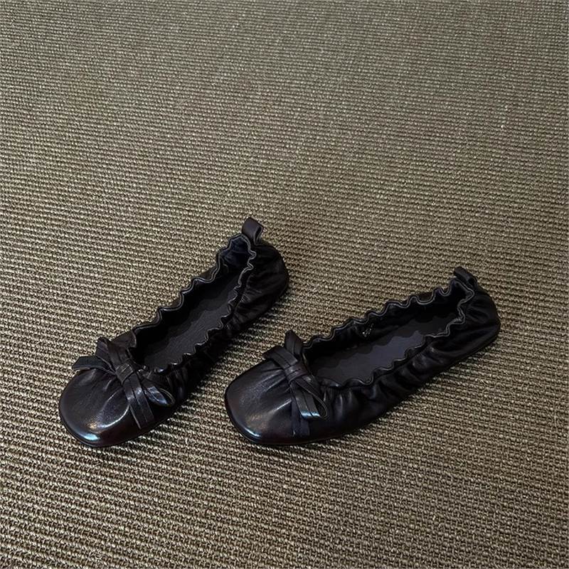 Damen Ballerinas Elastisch Rüschen