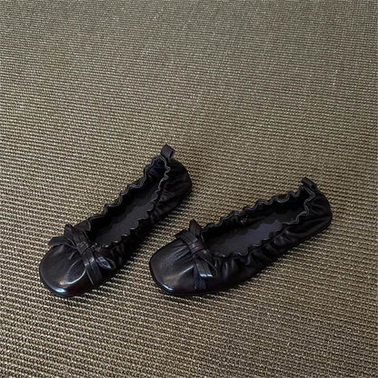 Damen Ballerinas Elastisch Rüschen
