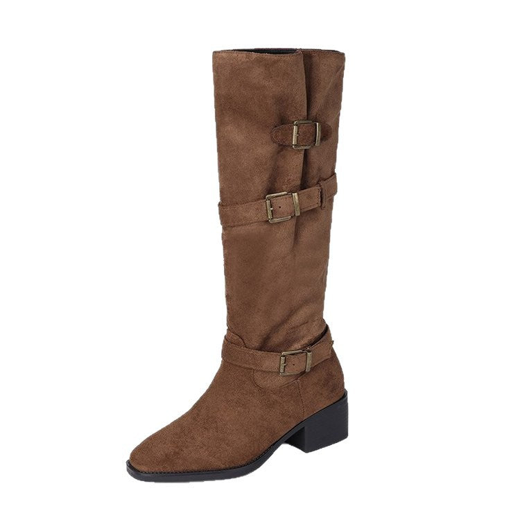 Damen Stiefel Elegantes Design Schnallen