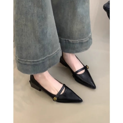 Damen Slingback Schuhe mit Riemen Gold Dekor - Norvielle
