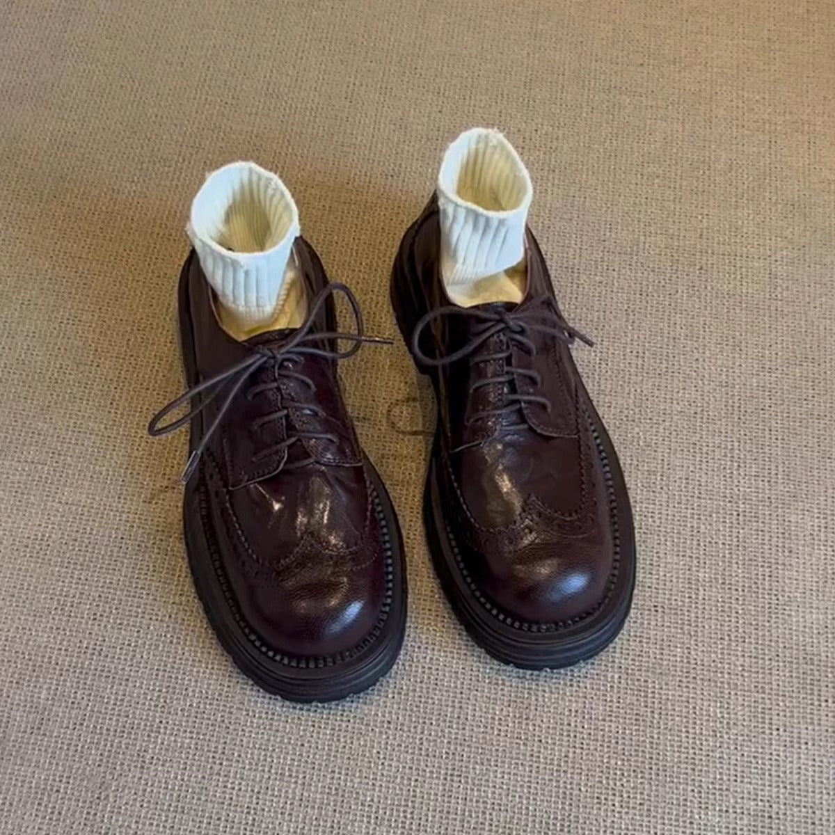 Damen Schnürschuhe Bequem Komfortabel