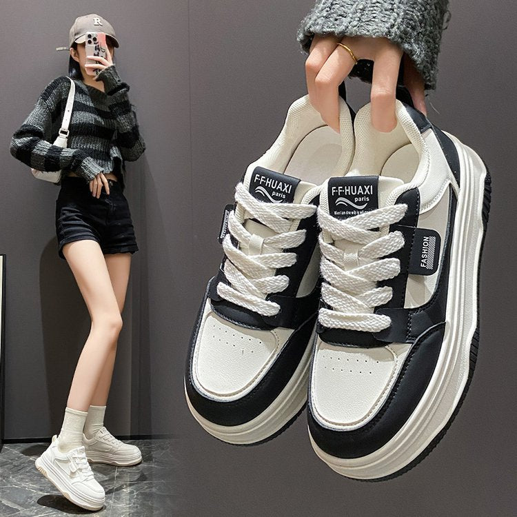 Damen Sneaker Chunky Rutschfest Gepolstert Schwarz - Norvielle