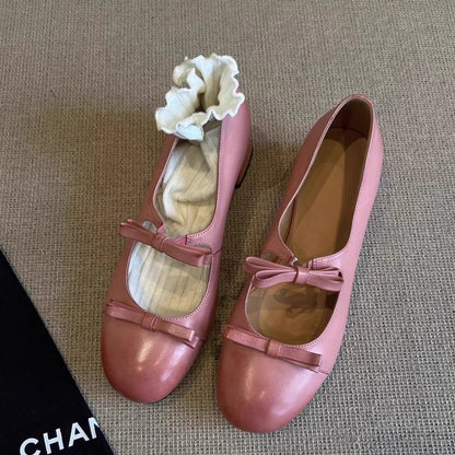 Damen Ballerinas Bequem Mit Schleifen Detail