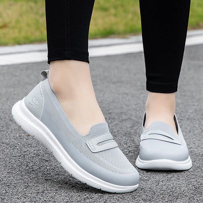 Damen Sneaker Atmungsaktiv Bequem Weiss