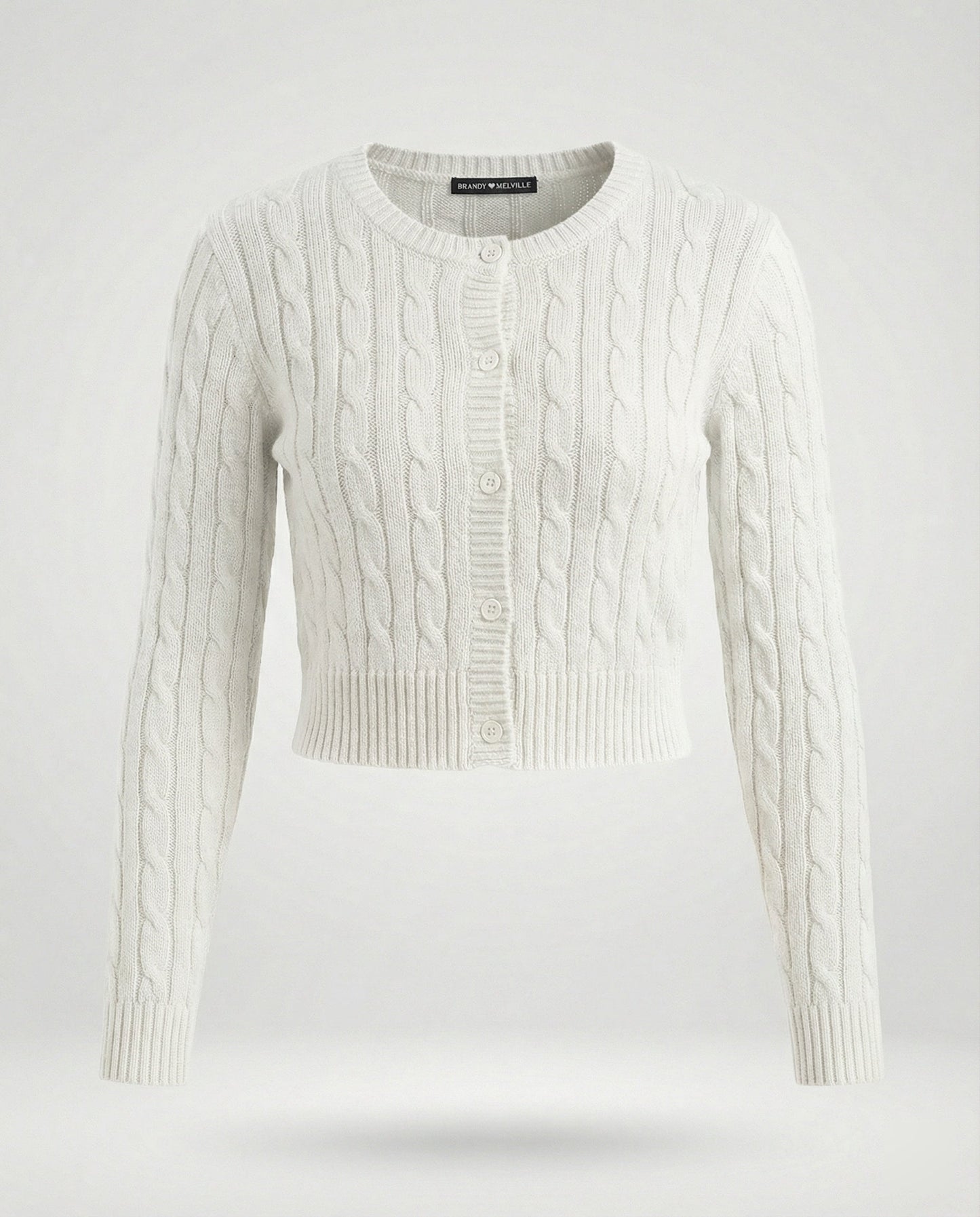 Damen Cardigan Zopfmuster Rundhals Kurz Figurbetonter