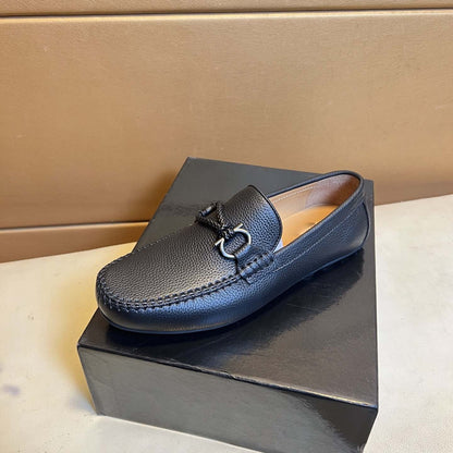 Damen Mokassin Schuhe Leder Elegant Braun